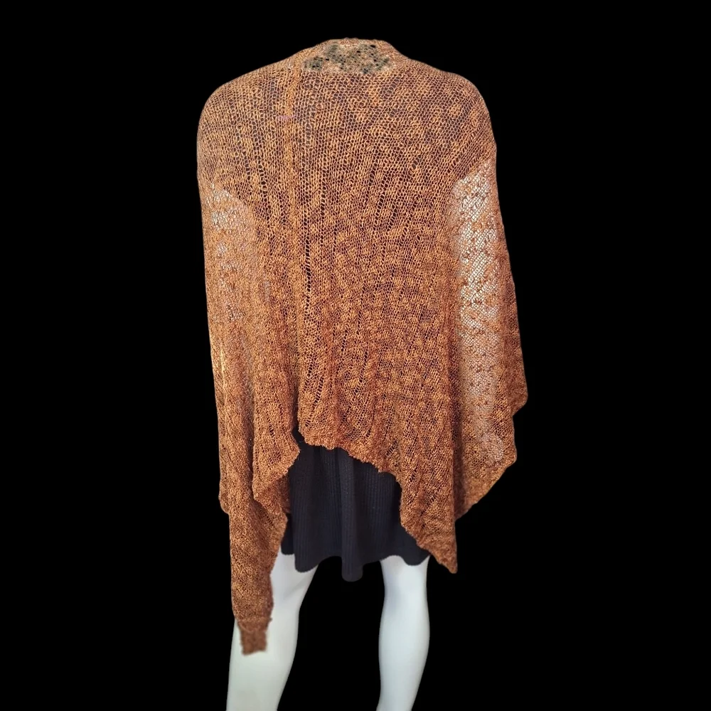 Cold Water Creek Open Front Sweater Cardigan Poncho Wrap Shawl Cape Cloak Sz O/S - Picture 11 of 15